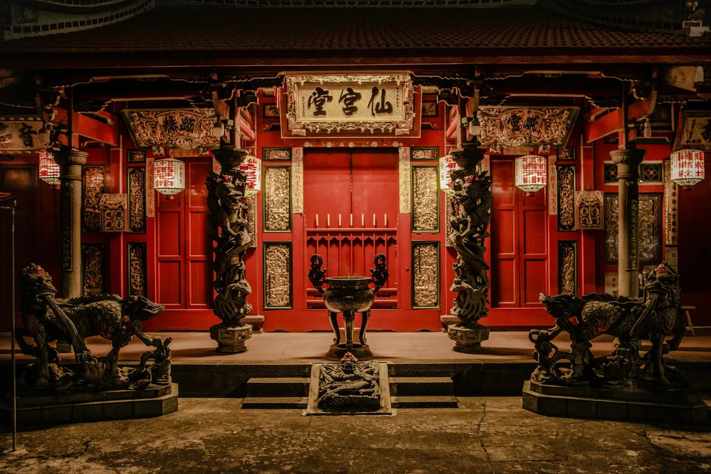 Lantern-lit temple